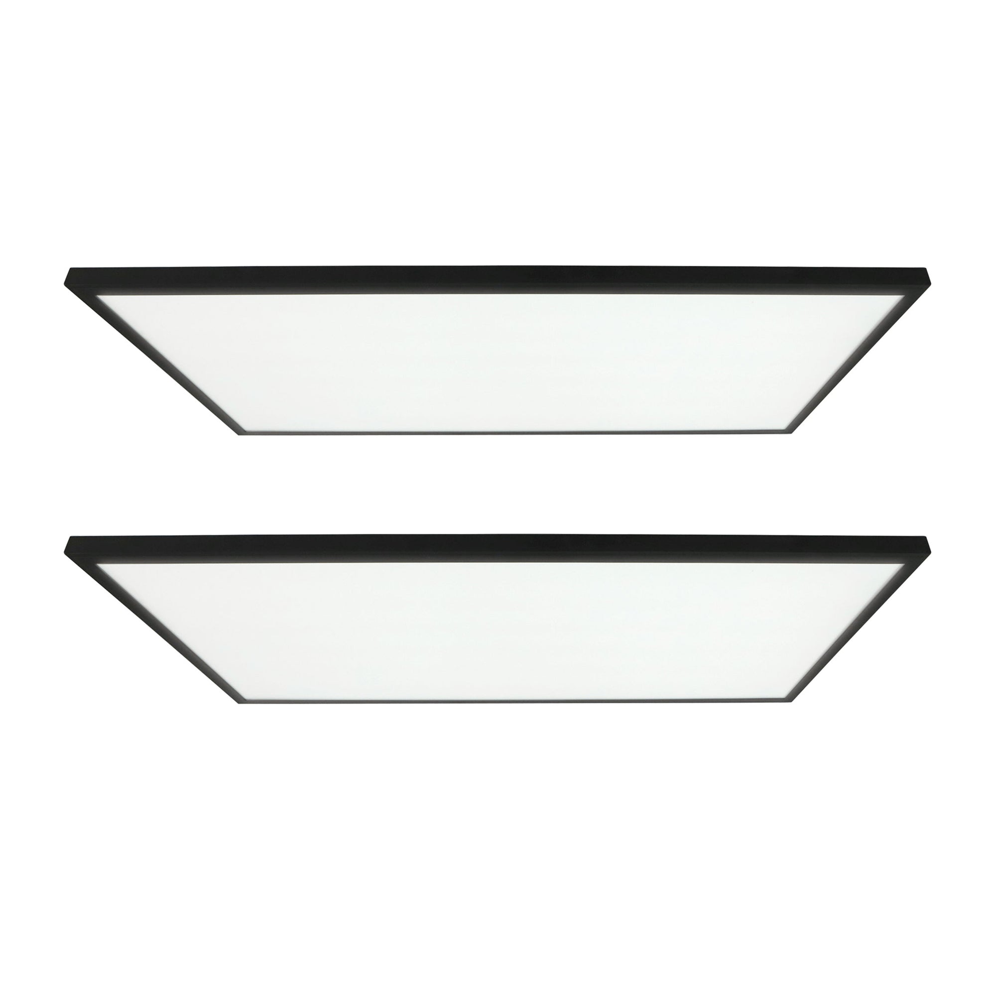 2 ft. x 4 ft. Black 5500 Lumen 3 Power Level LED Flat Panel Light 5CCT, Black/White, 2-Pack