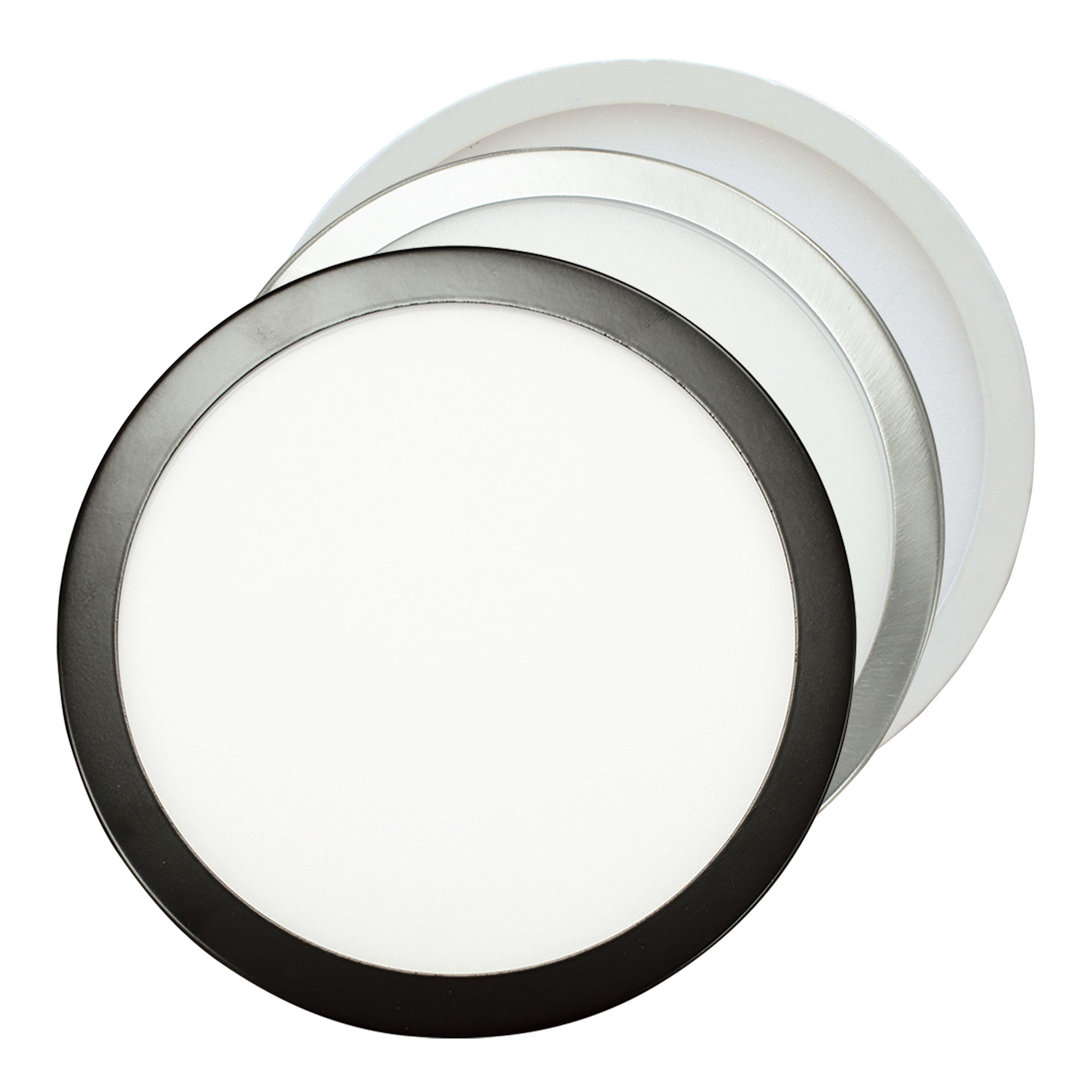 7.5-inch Round Flat Panel 1000 Lumen LED Light 5CCT White/Black/Nickel, 6-Pack