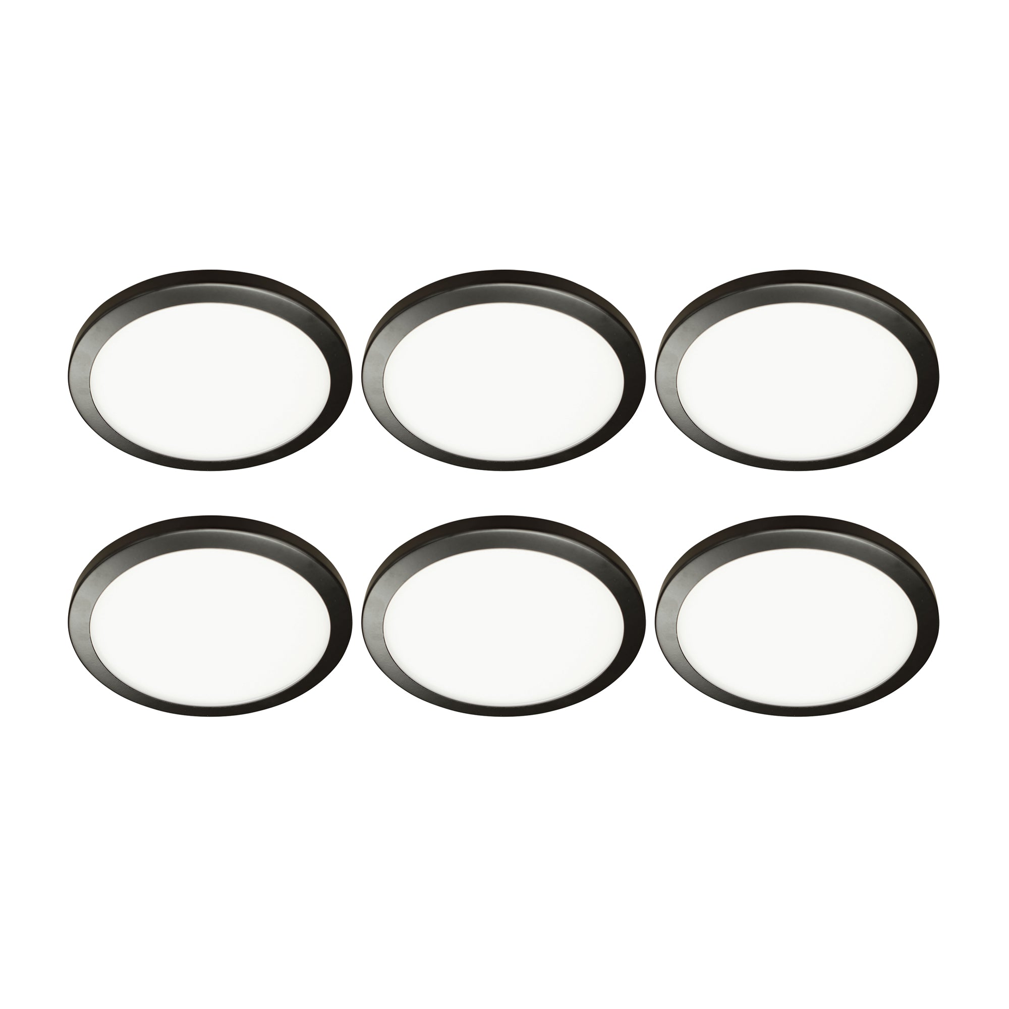 7.5-inch Round Flat Panel 1000 Lumen LED Light 5CCT White/Black/Nickel, 6-Pack