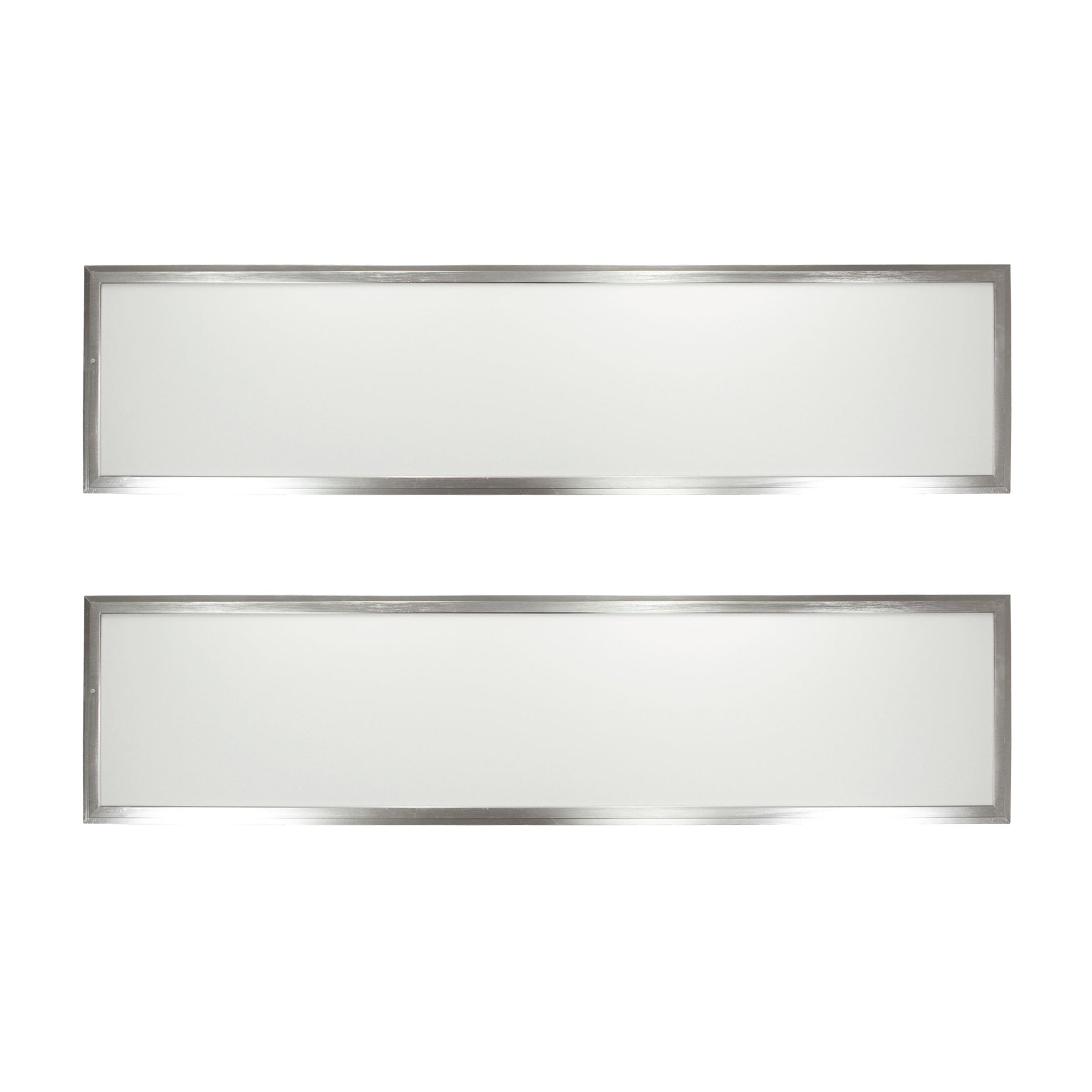 1 ft. x 4 ft. Backlit Flat Panel 4500 Lumen LED Light 5CCT, Brushed Nickel, 2-Pack