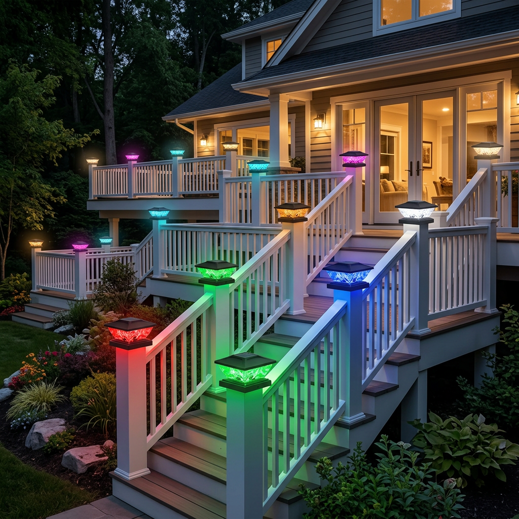 Solar-Powered LED Cap Light with Color Changing, 4-Pack