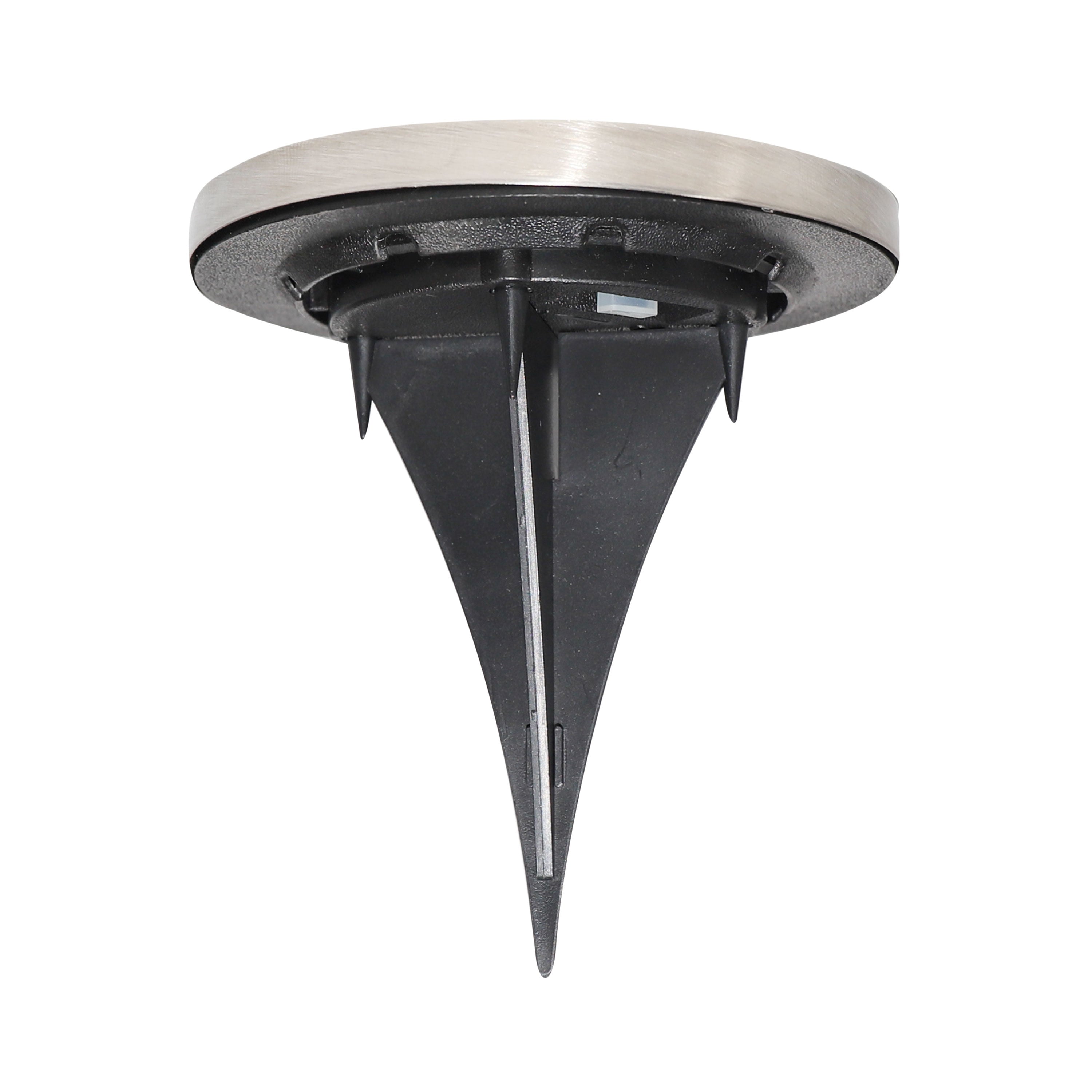 Solar-Powered LED Ground Light, Stainless Steel, 4-Pack