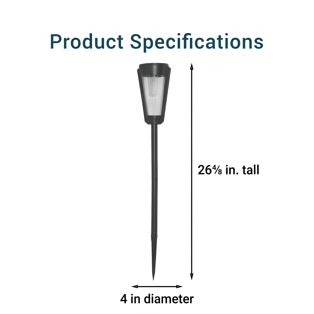 Solar-Powered LED Filament Path Light, Garden Stake Landscape Lamp, 2-Pack