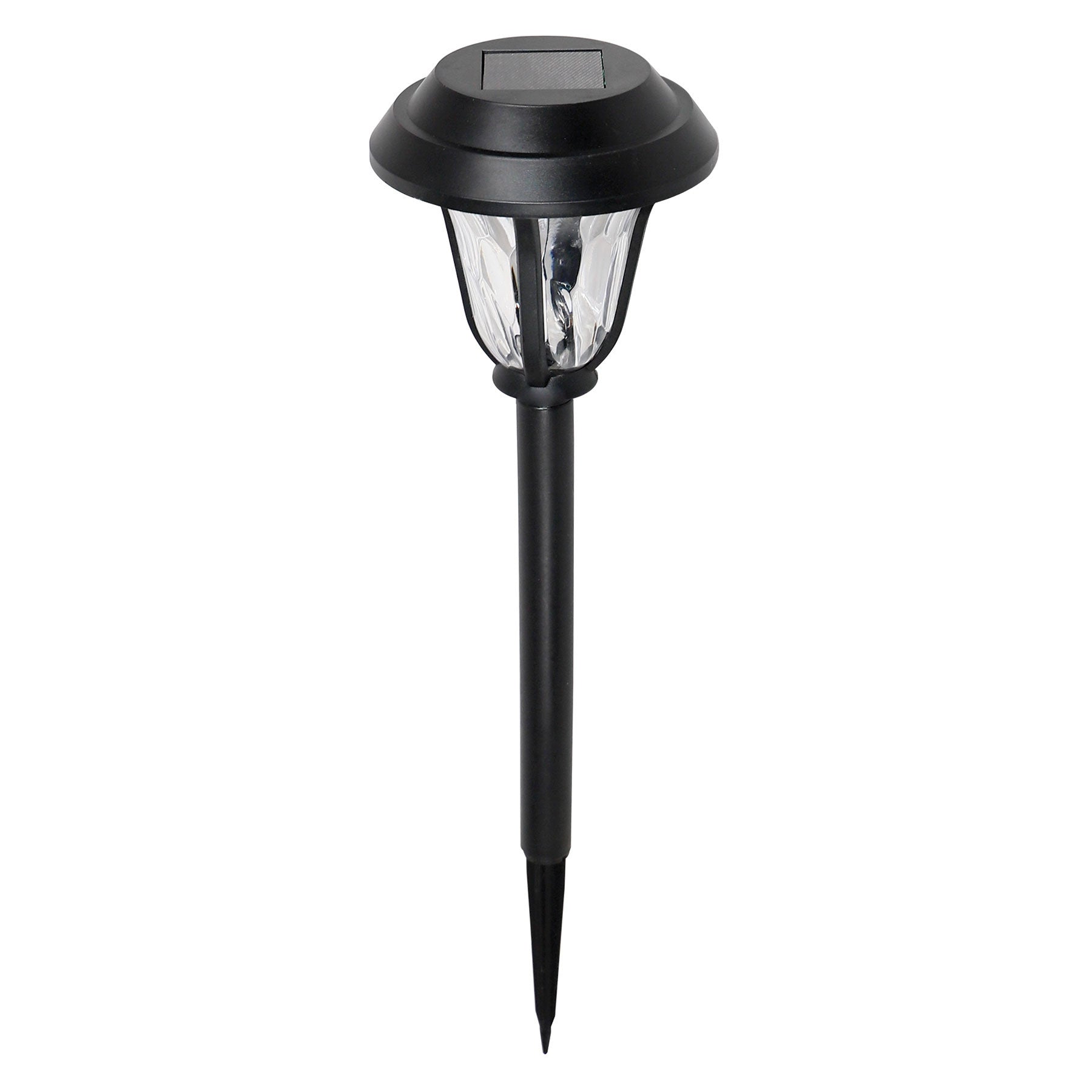 Solar-Powered LED Beveled Path Light, Garden Stake Landscape Lamp, 4-Pack