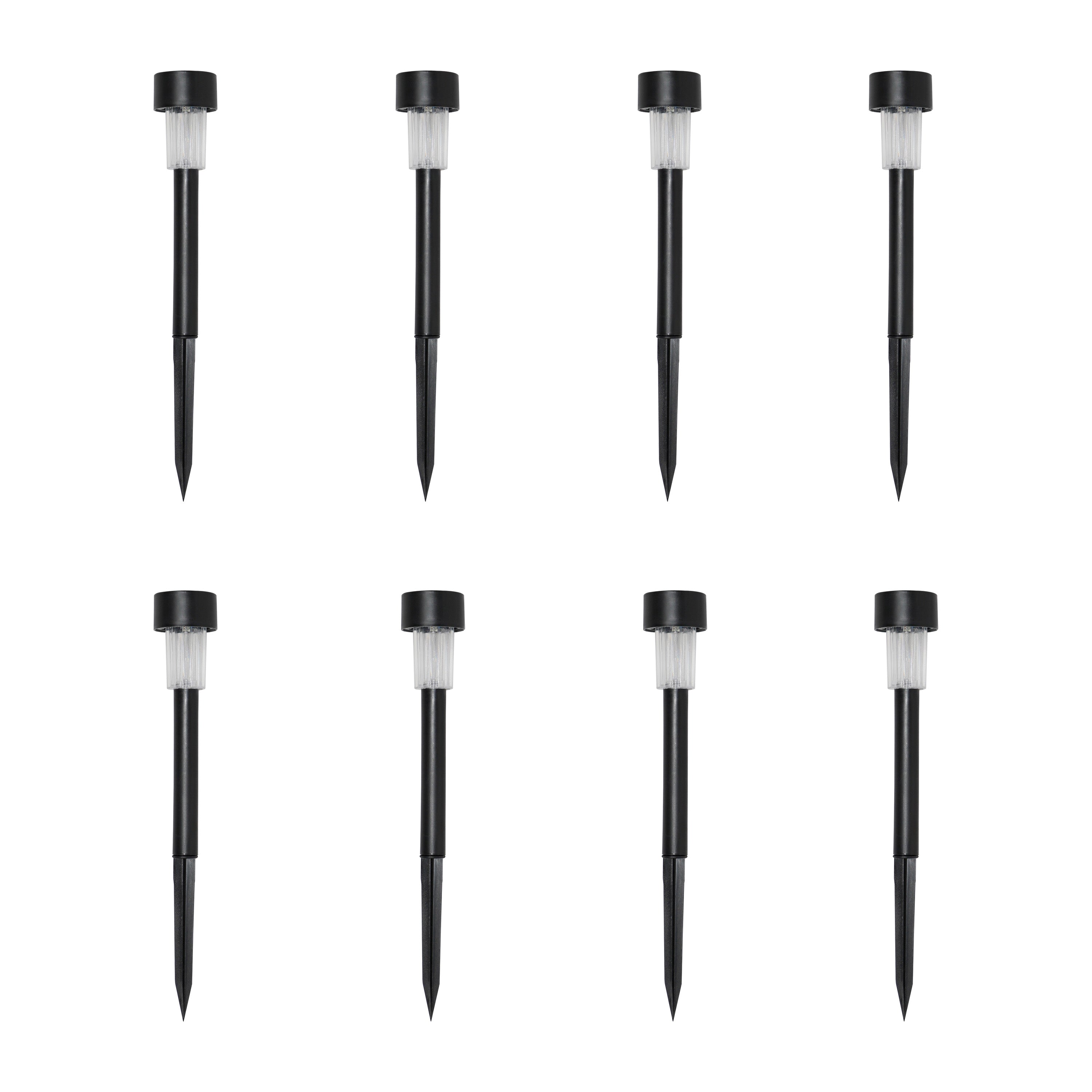 Solar-Powered LED Slim Path Light, Garden Stake Landscape Lamp, 8-Pack