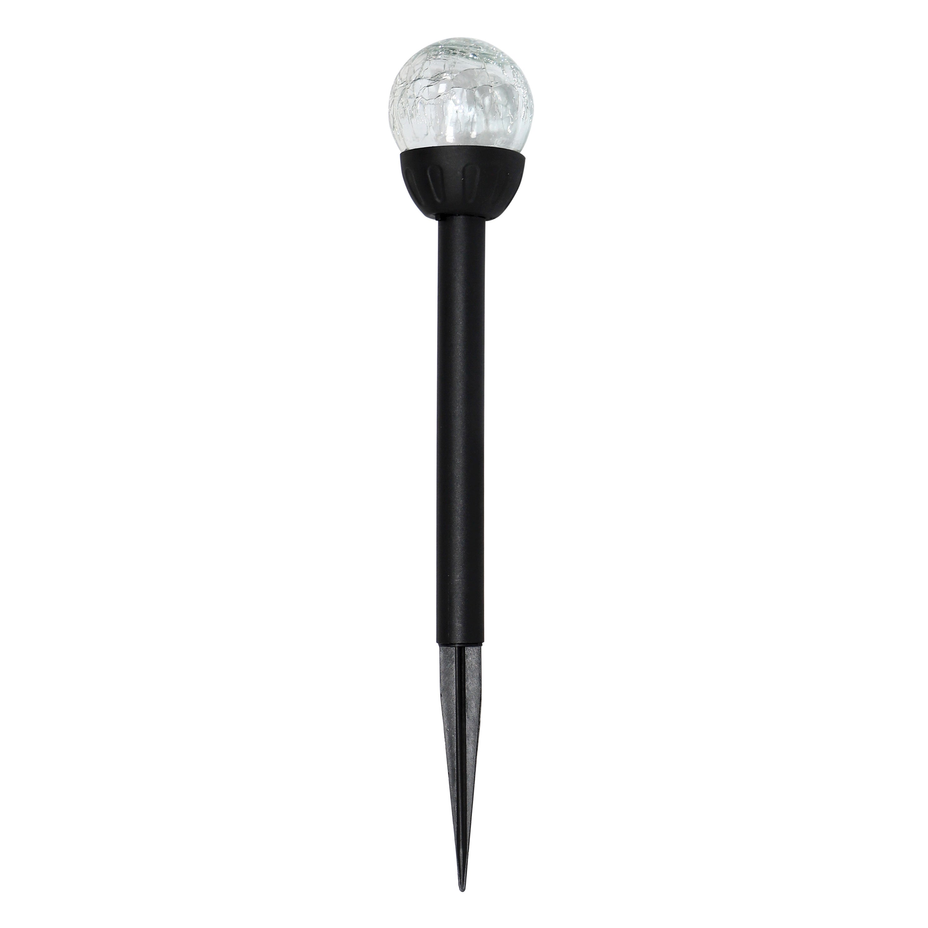 Solar-Powered LED Path Light, Crackle Glass Ball