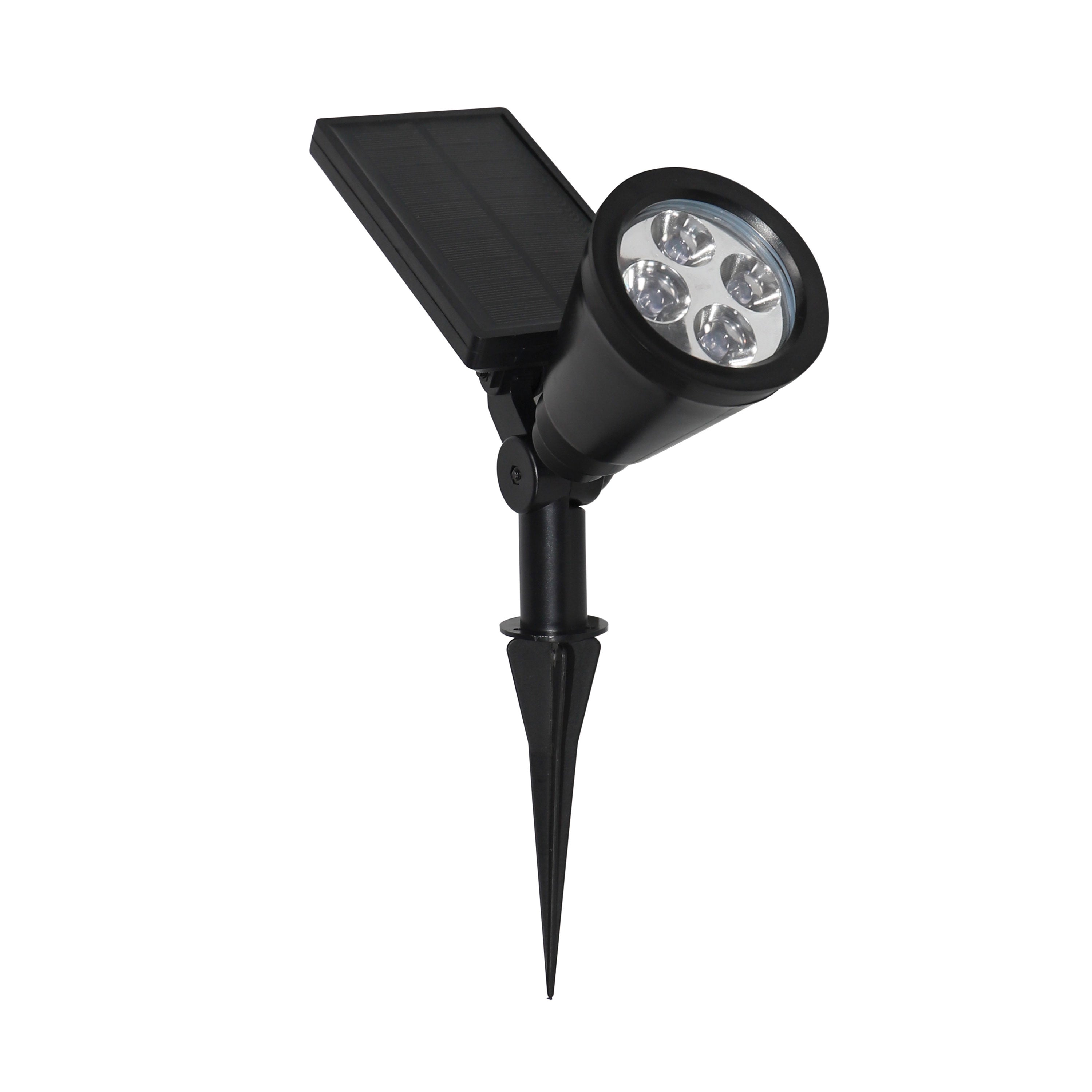Solar-Powered 5 Lumen LED Spot Light, 2-Pack