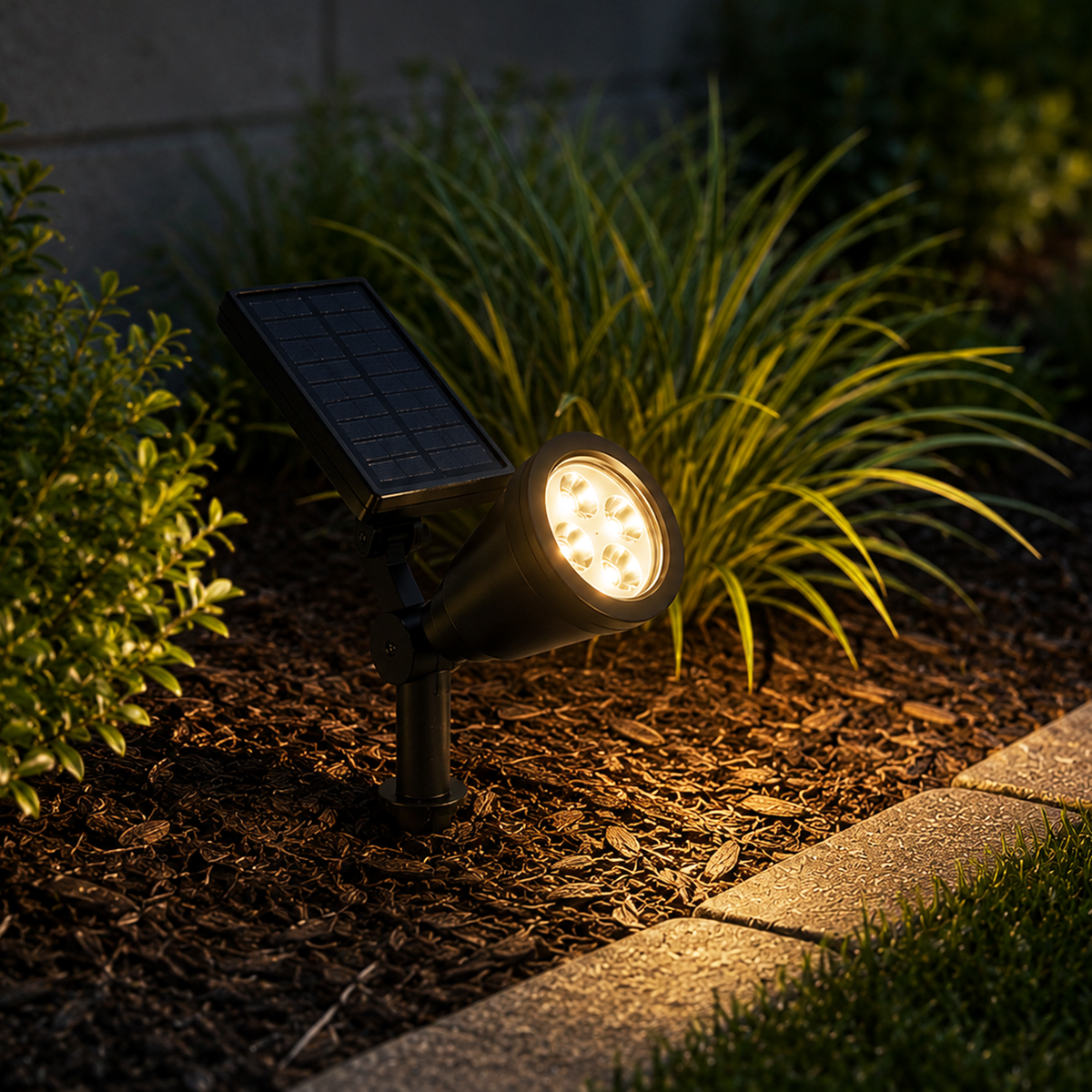 Solar-Powered 5 Lumen LED Spot Light, 2-Pack