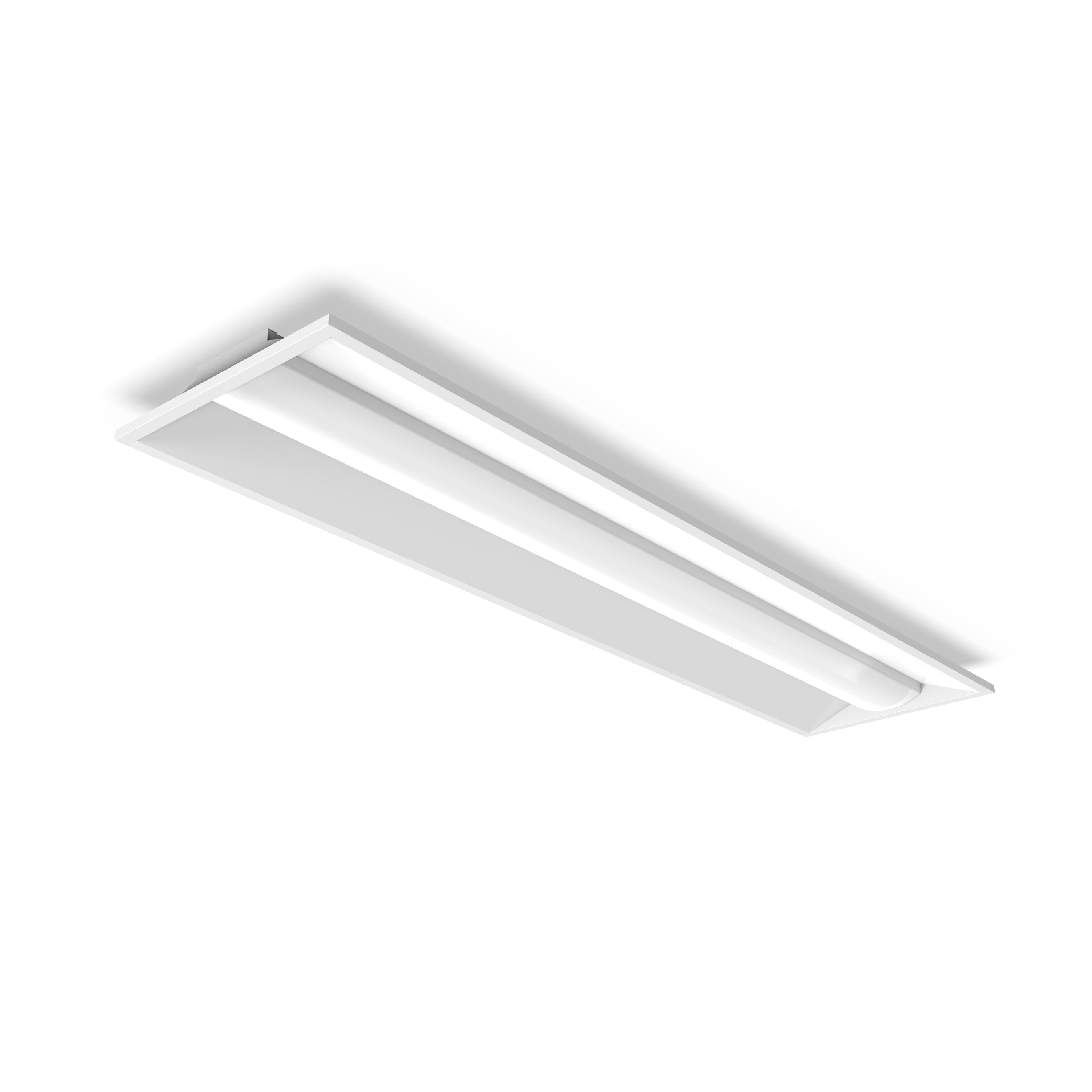 1 ft. x 4 ft. LED Troffer Light with Adjustable 5CCT 120LM/W, White, 2-Pack