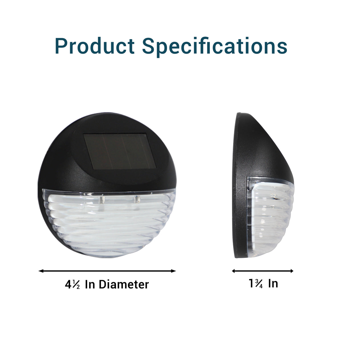 Solar-Powered LED Round Wedge Light, 4-Pack