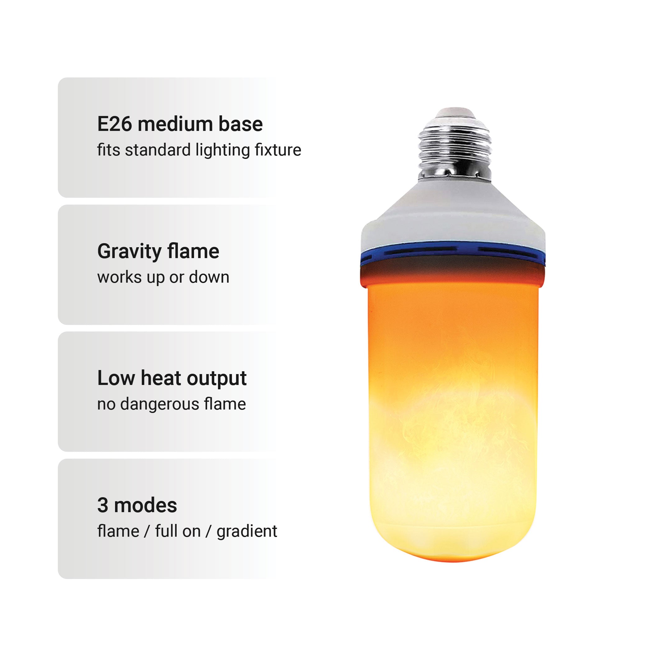 GT-Lite LED Orange Flame Bulb 2-Pack
